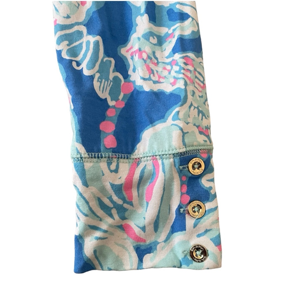Lilly Pulitzer UPF 50 + Cotton SOPHIE DRESS Bay Blue Pink Into the Deep S - Picture 5 of 7